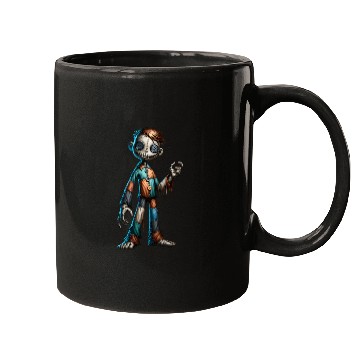 Discover Stitched Button-Eyed Doll – Creepy Patchwork Puppe Mugs