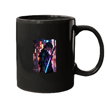 Discover Cyberpunk Samurai Girl Mugs