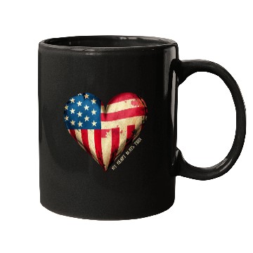 Discover My Heart Beats True American Flag Mugs