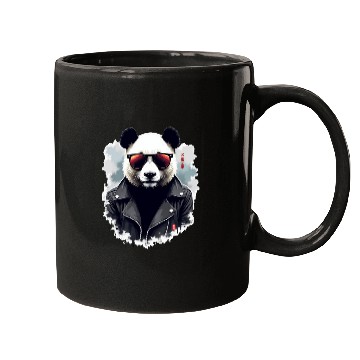 Discover Cool Panda with Sunglasses & Leather Jacket Mugs