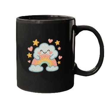 Discover Smiling Cloud Rainbow – Embroidered Kids Logo Mugs