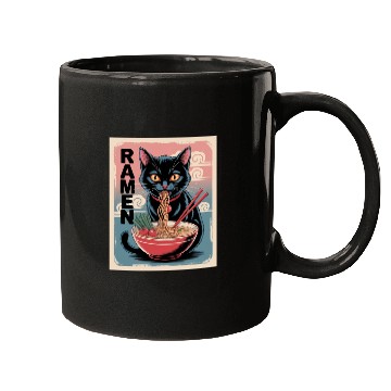 Discover Ramen Cat Japanese Style Mugs