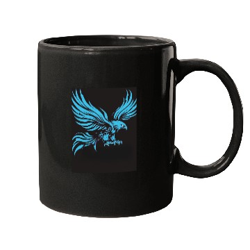 Discover "Blue Tribal Eagle Art Design" Mugs