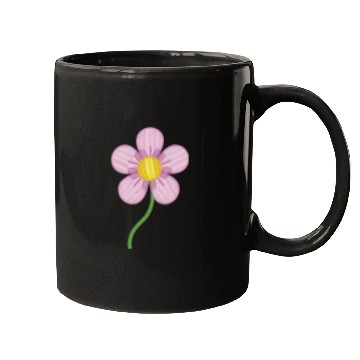 Discover Cute Pink Embroidered Flower Illustration Mugs