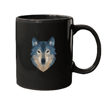 Discover Geometric Wolf Face – Bold Abstract Wild Animal Ar Mugs