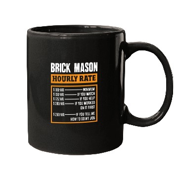 Discover Bricklayer Brick Mason Hourly Rate Humor Mugs
