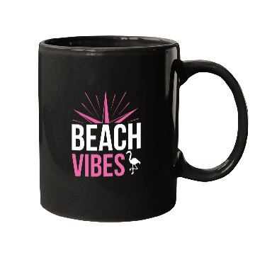 Discover Pink Beach Vibes Quote Design Mugs