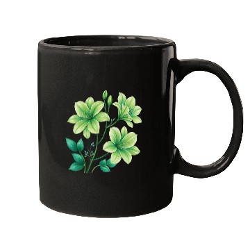 Discover Green Lilies Floral Design Mugs