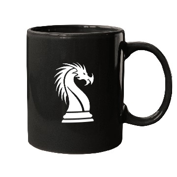 Discover Chess Dragon white Mugs