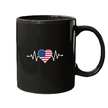 Discover American Flag Heart Mugs Freedom 4th of July