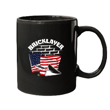 Discover Bricklayer American Pride Flag Design Mugs