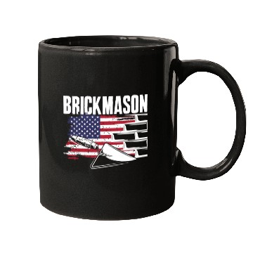 Discover Bricklayer Brickmason American Pride Mugs