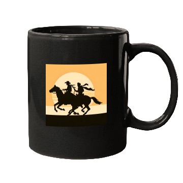 Discover Wild West Cowboy Sunset Ride Mugs
