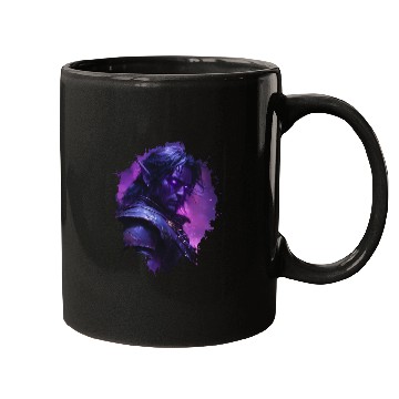Discover Dark Elf Warrior with Glowing Purple Eyes Mugs