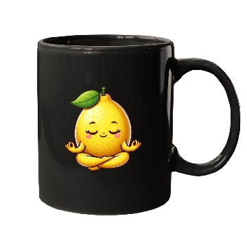 Discover Cute lemon yoga meditation relaxation cartoon Mugs