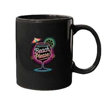 Discover Neon Tropical Cocktail Beach Please Retro Summer Mugs
