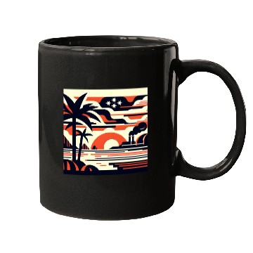 Discover Twilight Palm & Factory Scene Mugs