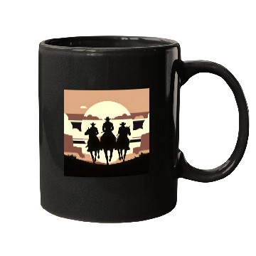 Discover Western Cowboys Riding Mugs