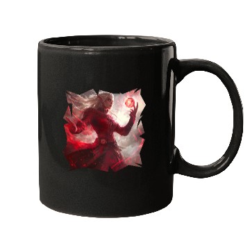 Discover Mystical Fire Elf Holding Glowing Spell Orb Art Mugs
