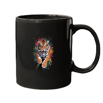 Discover Majestic Tiger Splash Art Mugs