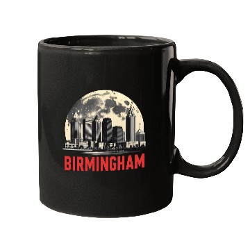 Discover Birmingham City Albm Skyline Full Moon Mugs