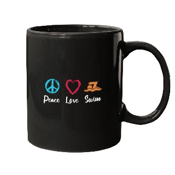 Discover Peace Love Swim Mugs