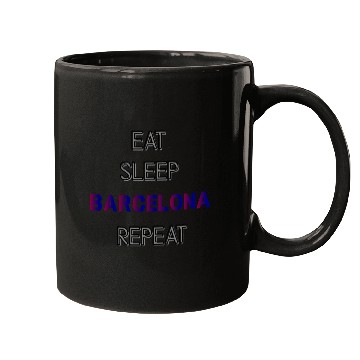 Discover Eat Sleep Barcelona Repeat Mugs