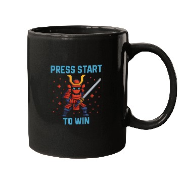Discover "Pixel Samurai – Press Start to Win" Mugs