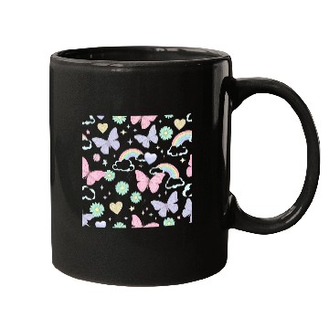 Discover Whimsical Butterfly Garden & Stars Pattern Mugs