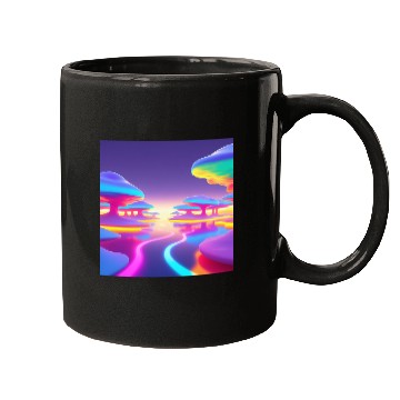 Discover Floating Islands of Light – Psychedelic Minimal Mugs