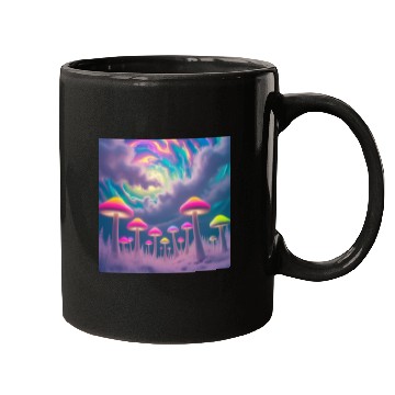 Discover Neon Mushroom Forest – Psychedelic Minimalist Mugs
