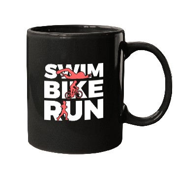 Discover Swim Bike Run Repeat Mugs