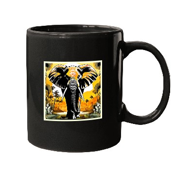 Discover Majestic Elephant Sunset Mugs