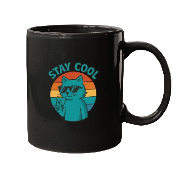 Discover Stay Cool Cat – Retro Vibes Mugs