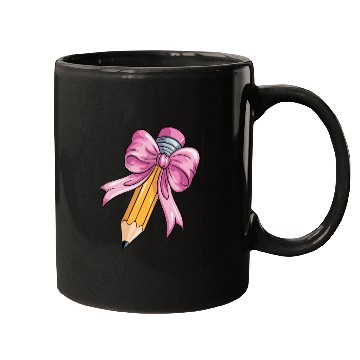 Discover Teacher Coquette Bow Pencil Bow Mugs