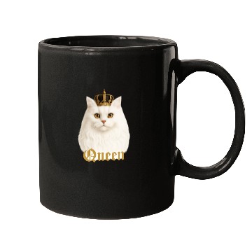 Discover White fluffy Queen Cat Mugs
