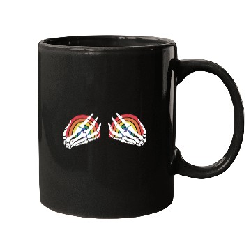 Discover LGBTQ Skeleton Hand Rainbow Mugs
