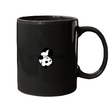 Discover Cute Panda on Bamboo Mugs Accessory, Minimalist