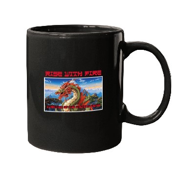 Discover Rise With Fire Guardian Dragon Roaring Mugs