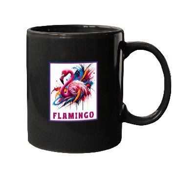 Discover Graffiti Flamingo Explosion Mugs
