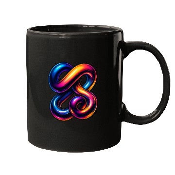 Discover Neon Chrome Fusion – 3D Gradient Tangle Streetwear Mugs