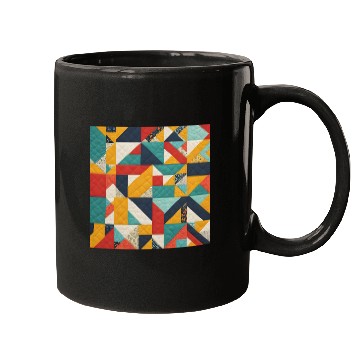 Discover Abstract Geometric Quilt Pattern Mugs