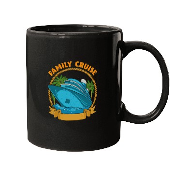 Discover Family Cruise Ship Palm Trees Rope Mugs