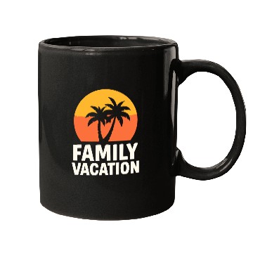 Discover Family Vacation Palm Trees Sunset Beach Mugs