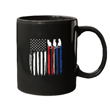 Discover Patriotic Cat Lover - American Flag with Cat Silho Mugs