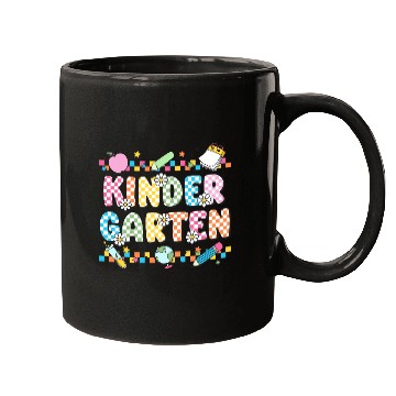Discover Kindergarten Checkerboard Teacher Mugs