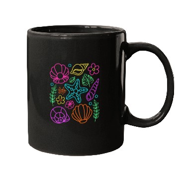 Discover Neon Seashell Summer Beach Mugs