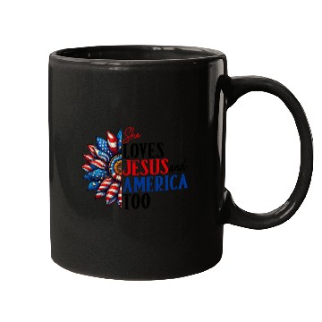 Discover She Loves Jesus and America Too 4th of July Mugs
