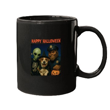 Discover Bigfoot Alien Jack Russell Funny Halloween Trick Mugs