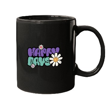 Discover Happy Days | Groovy Retro Daisy Flower Mugs